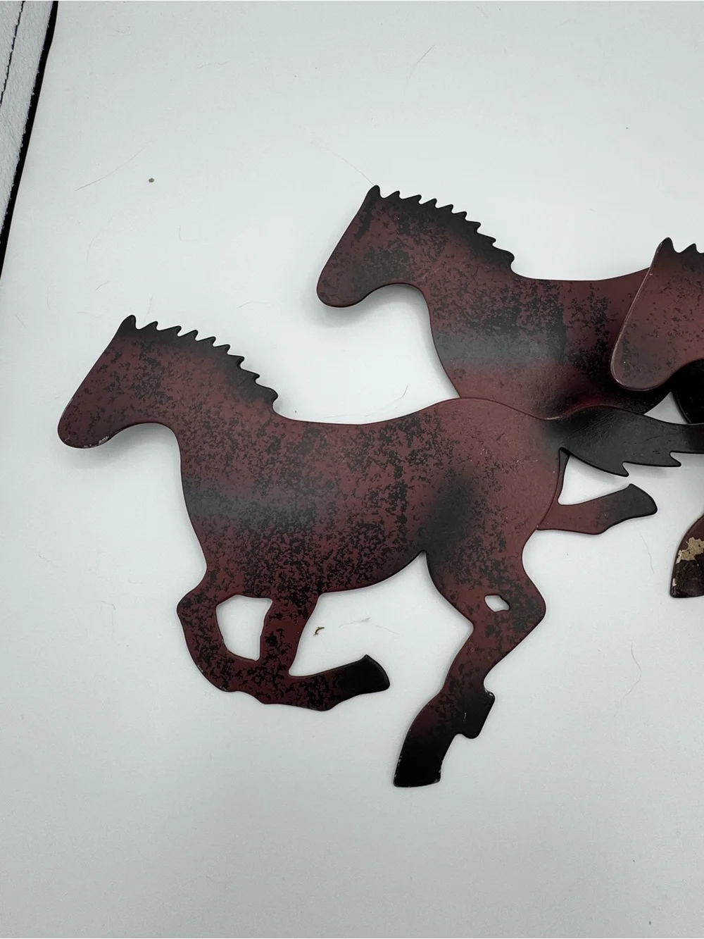 Rust Brown Metal Horse Trio Wall Decor